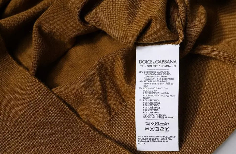 Dolce & Gabbana Brown Cashmere Turtleneck Pullover Sweater | Regal Royce