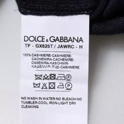 Dolce & Gabbana Blue Cashmere Turtleneck Pullover Sweater | Regal Royce