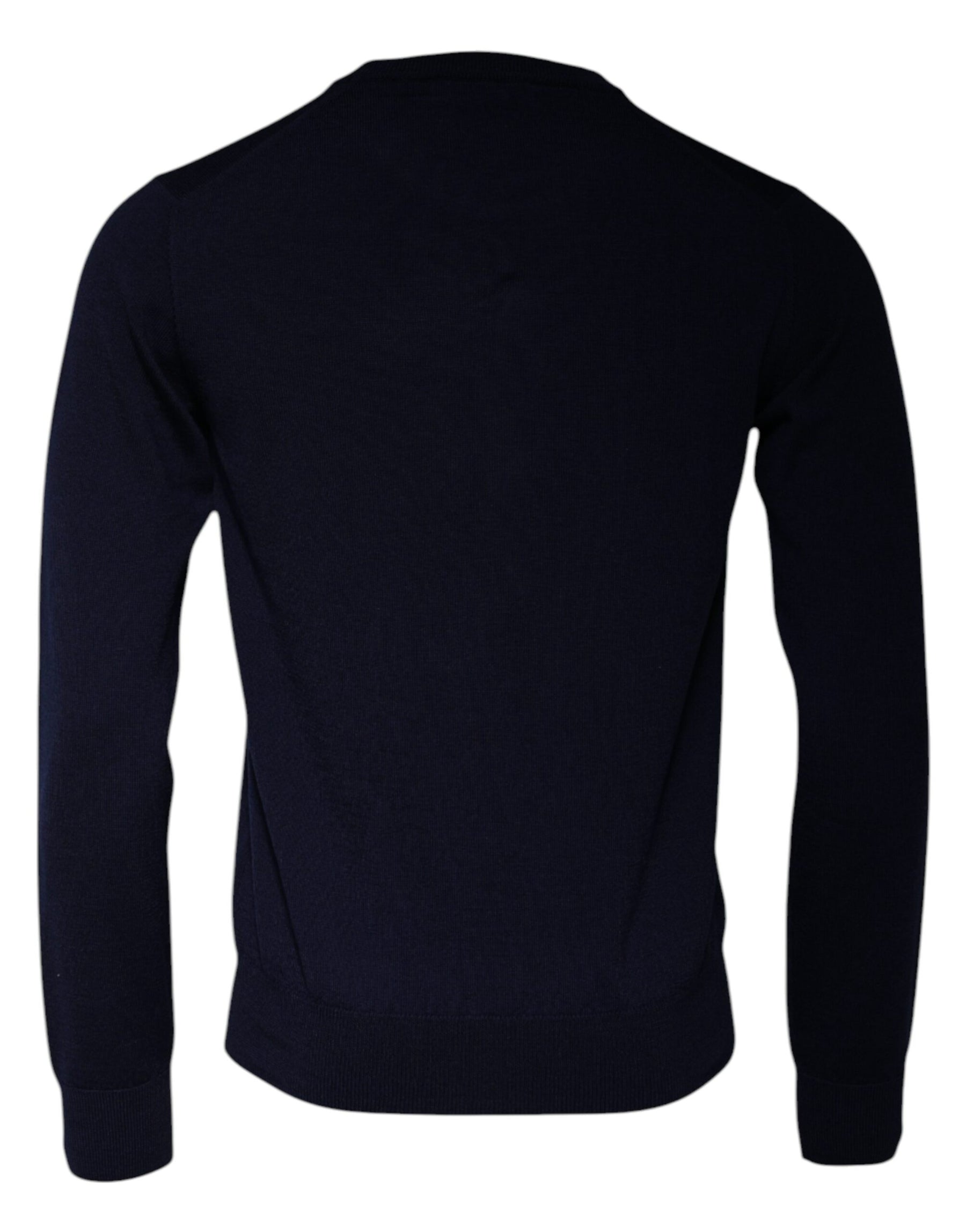 Dolce & Gabbana Blue DG Logo Wool Crew Neck Pullover Sweater | Regal Royce