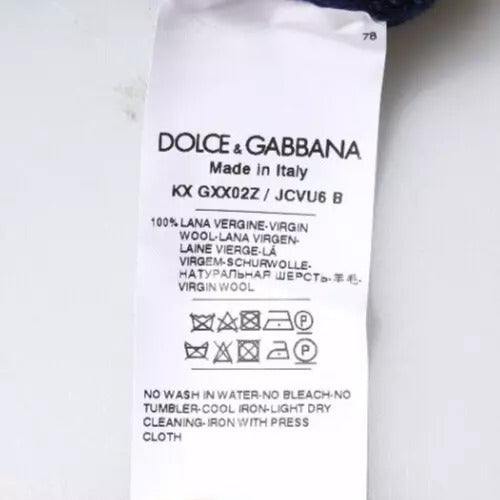 Dolce & Gabbana Blue DG Logo Wool Crew Neck Pullover Sweater | Regal Royce