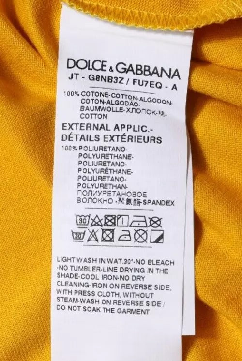 Dolce & Gabbana Dark Yellow Logo Crew Neck Short Sleeves T-shirt | Regal Royce