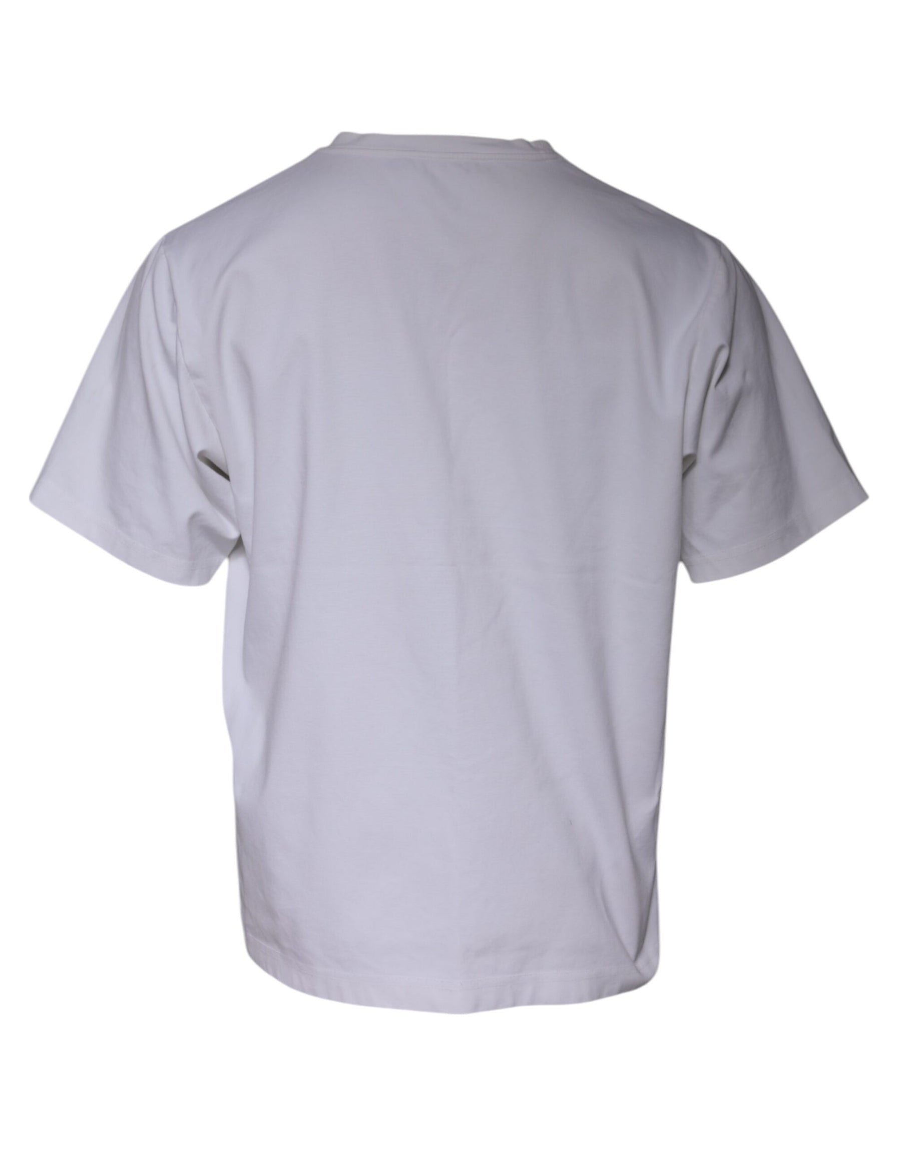 Dolce & Gabbana White Logo Embellished Crew Neck T-shirt | Regal Royce
