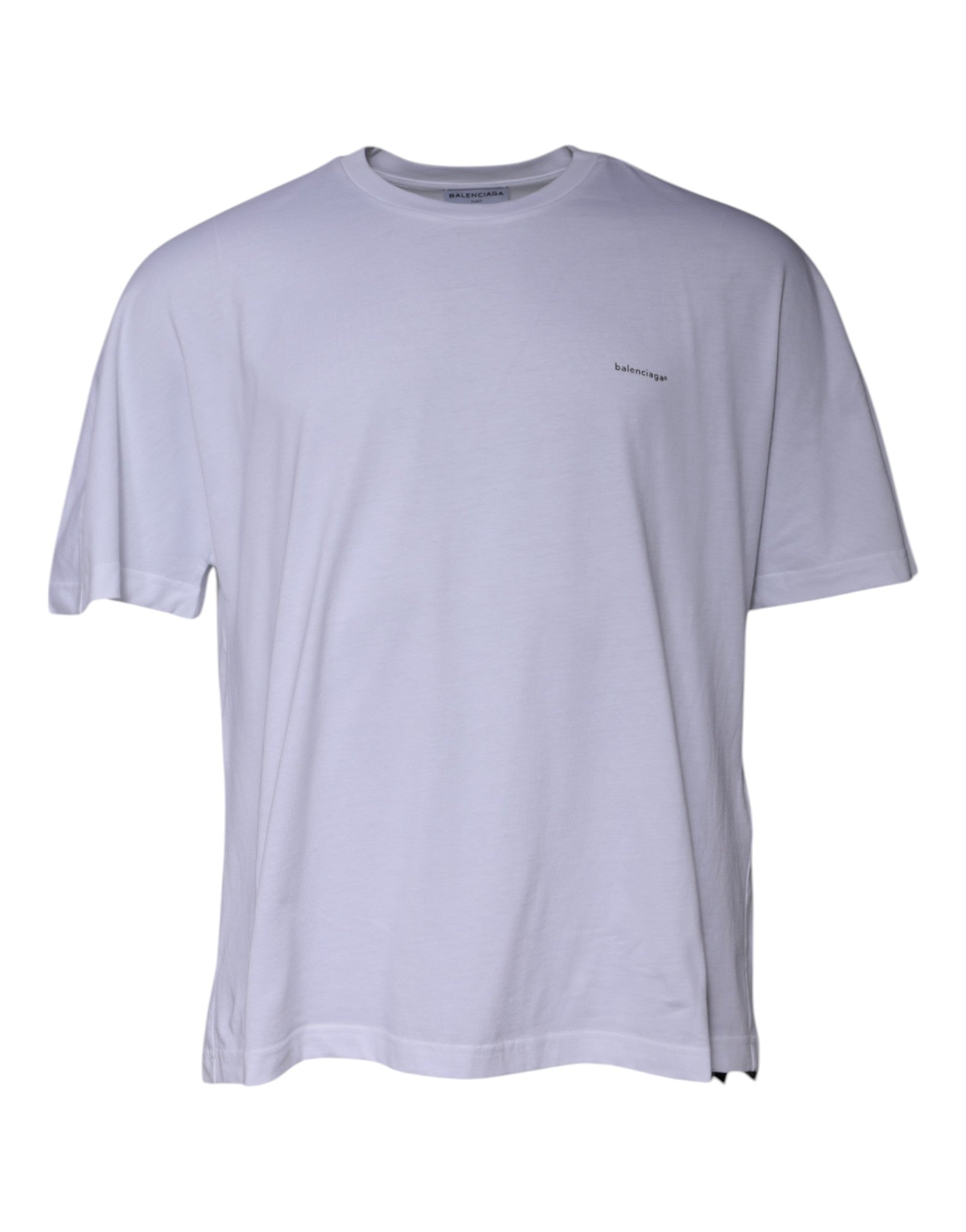 Balenciaga White Logo Cotton Crew Neck Short Sleeves T-shirt | Regal Royce