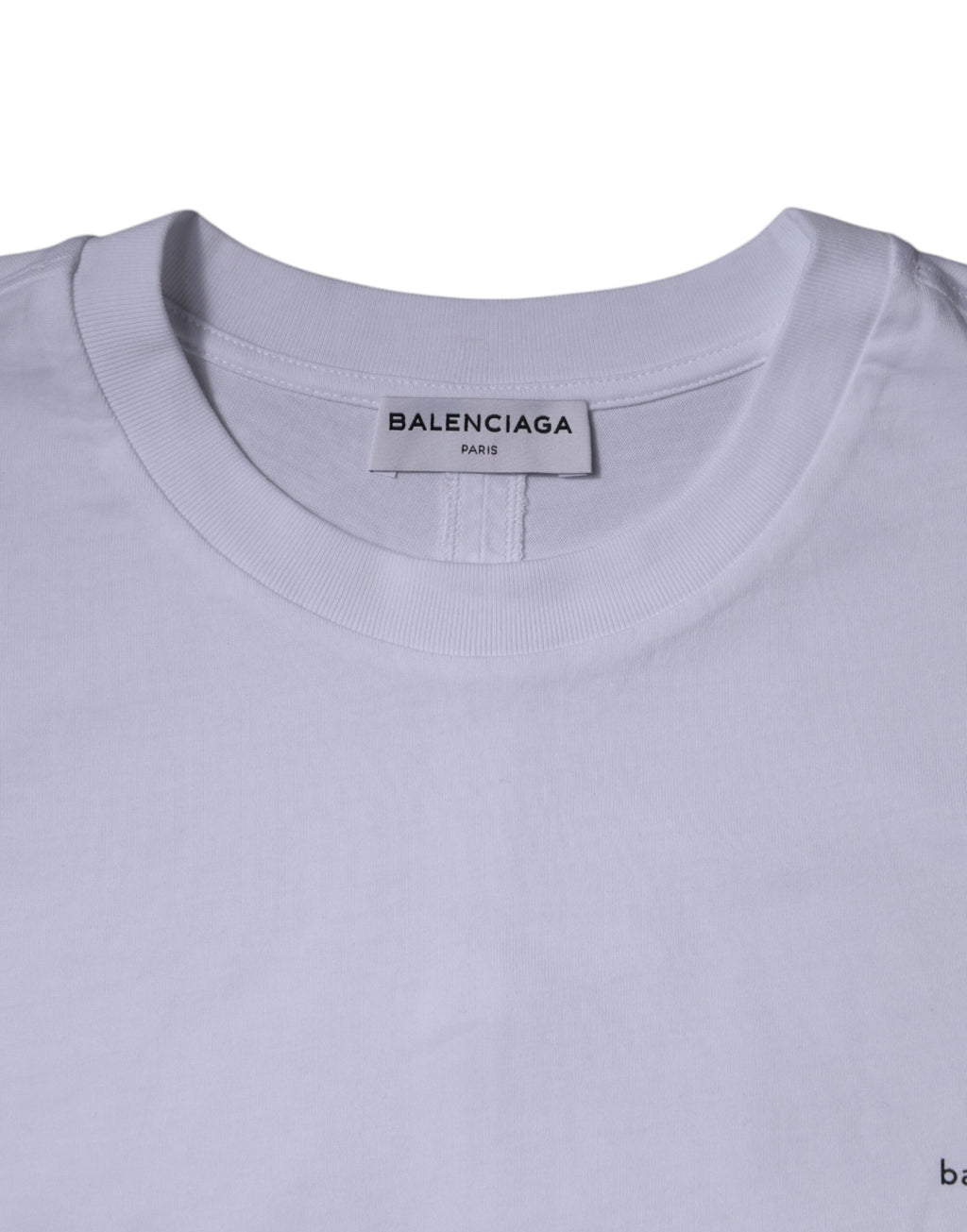 Balenciaga White Logo Cotton Jersey Crew Neck Short Sleeves T-shirt