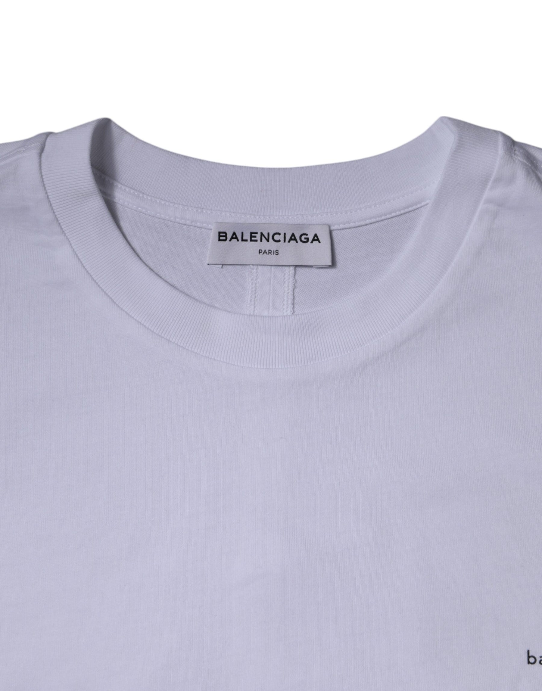 Balenciaga White Logo Cotton Jersey Crew Neck Short Sleeves T-shirt | Regal Royce