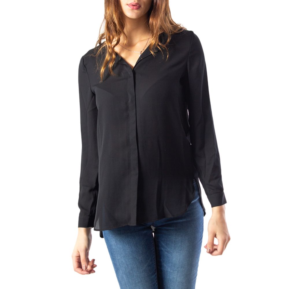 Vila Clothes Black Polyester Blouse | Regal Royce
