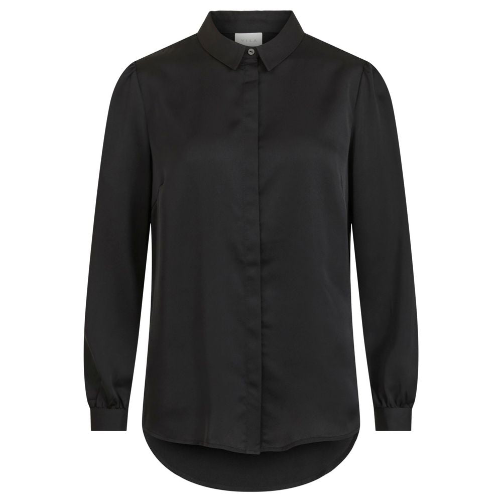 Vila Clothes Black Polyester Blouse | Regal Royce