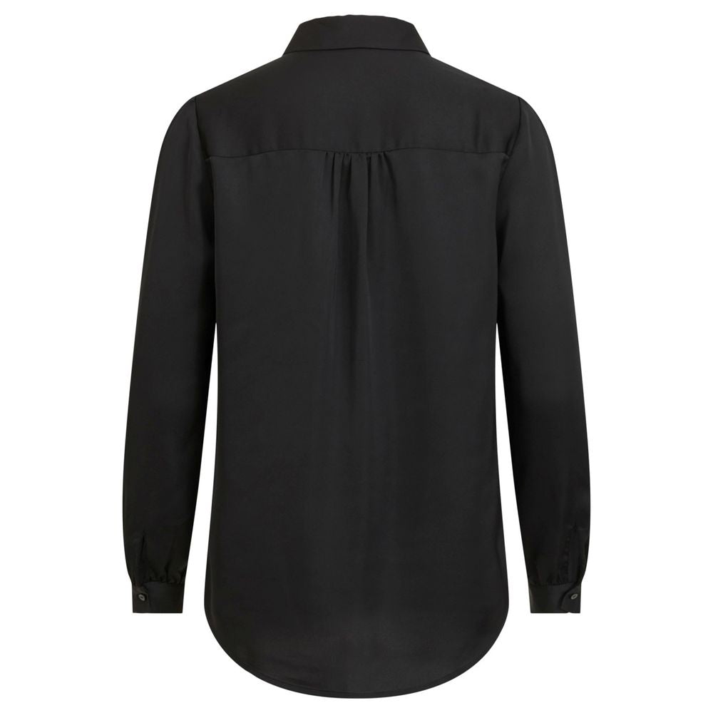 Vila Clothes Black Polyester Blouse | Regal Royce