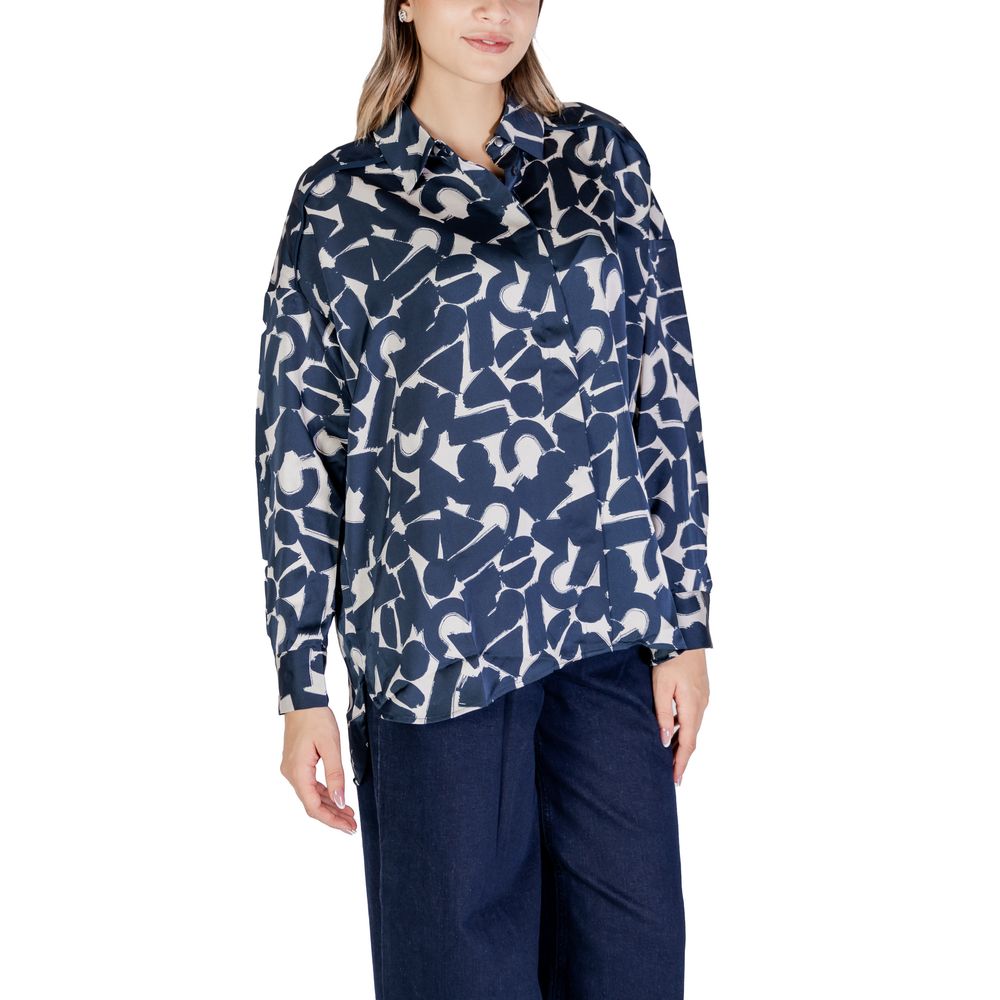 ICHI Blue Polyester Blouse | Regal Royce