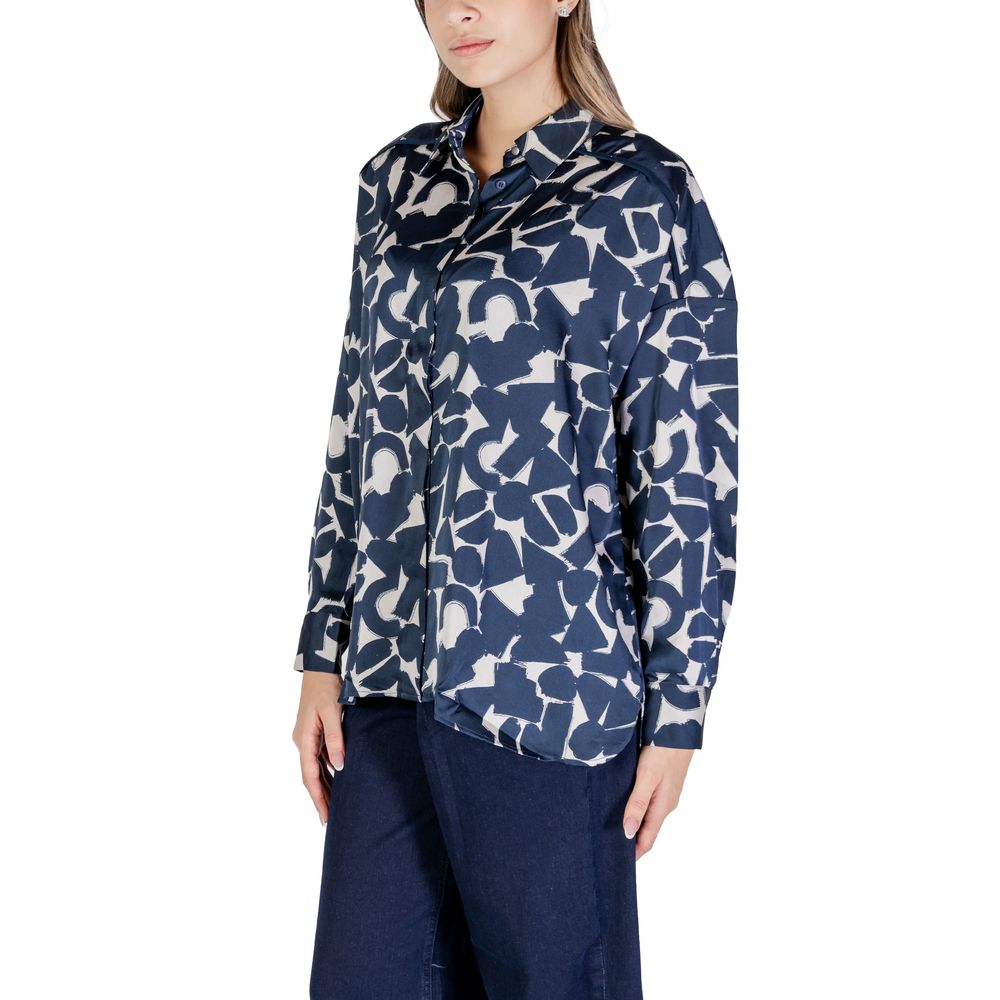 ICHI Blue Polyester Blouse | Regal Royce