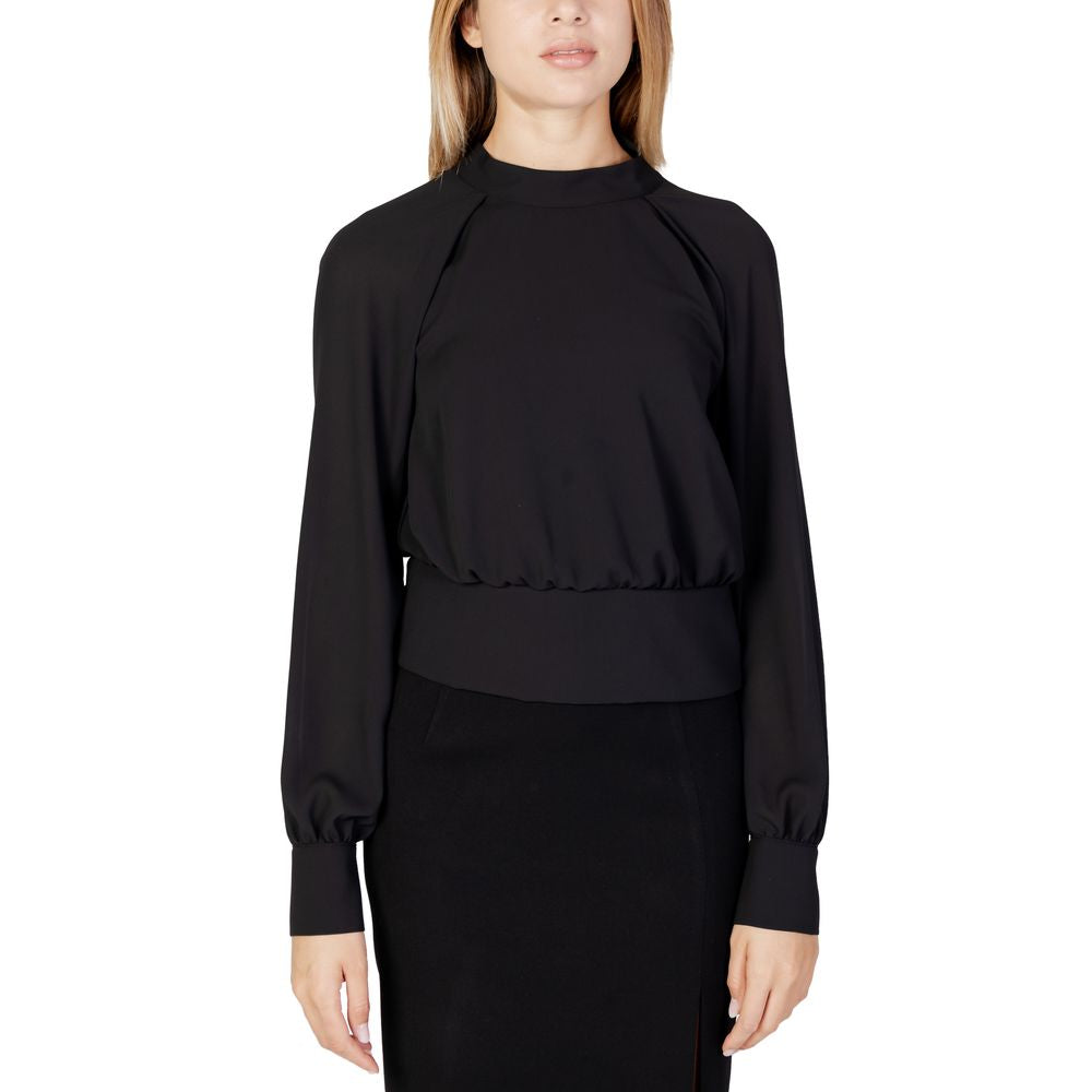 Sandro Ferrone Black Polyester Blouse | Regal Royce