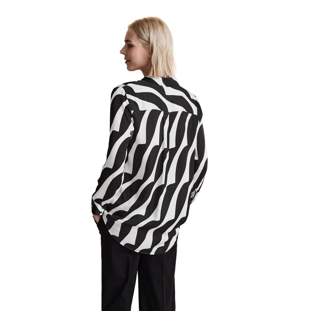 Street One Black And White Viscose Blouse | Regal Royce