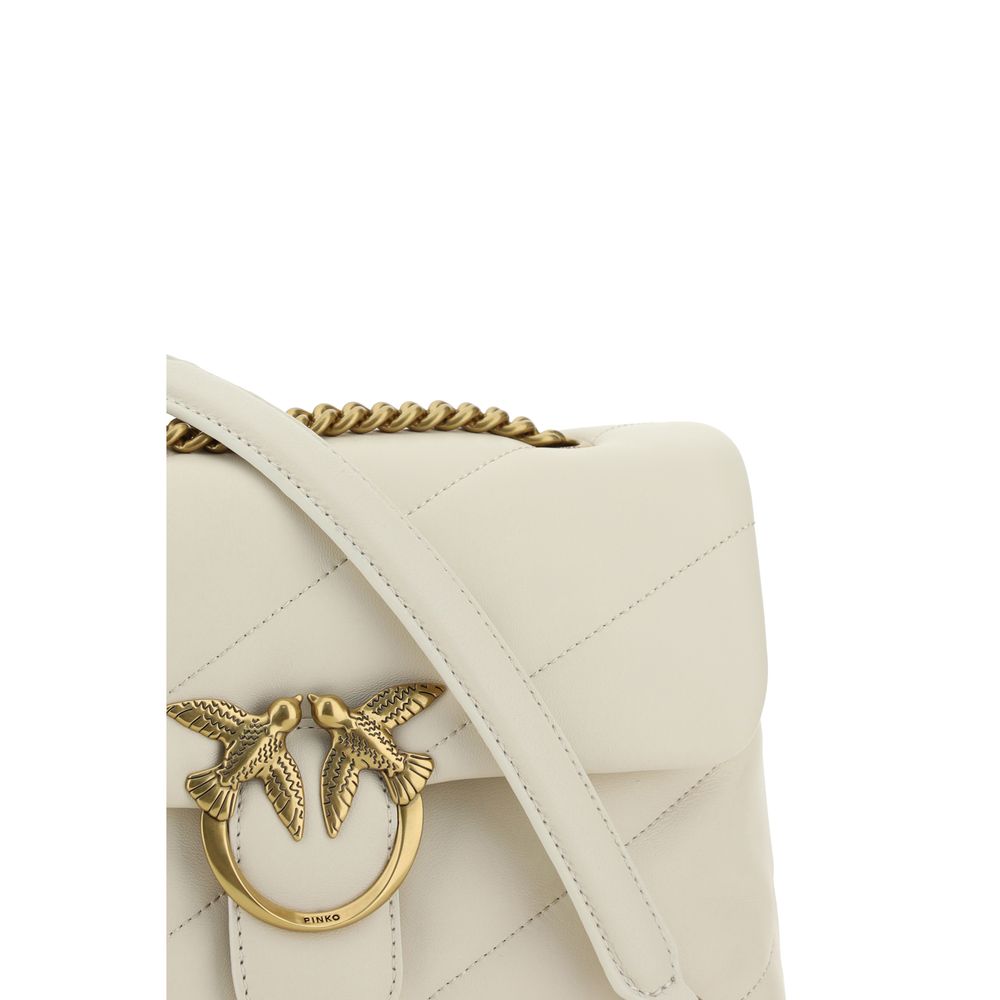 PINKO White Calf Leather Bos Taurus Shoulder Bag | Regal Royce
