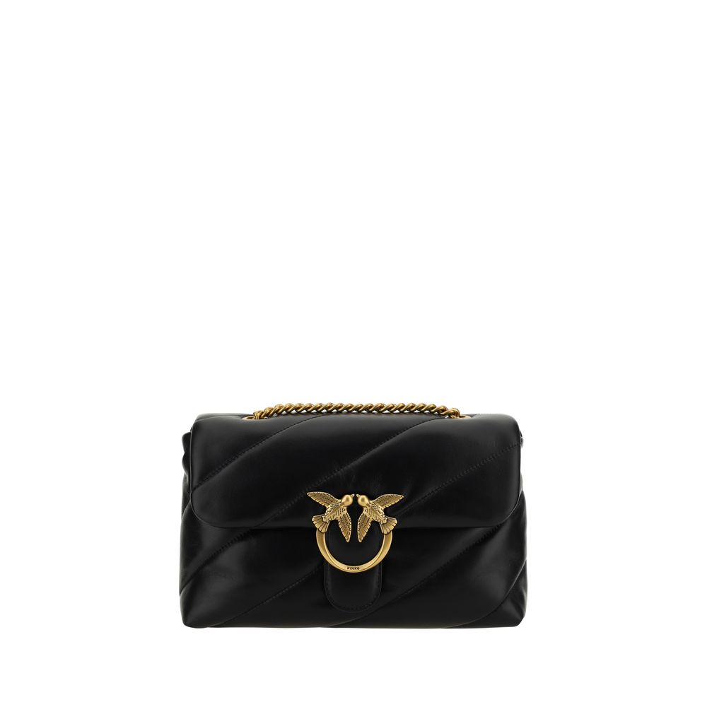 PINKO Black Calf Leather Bos Taurus Shoulder Bag | Regal Royce