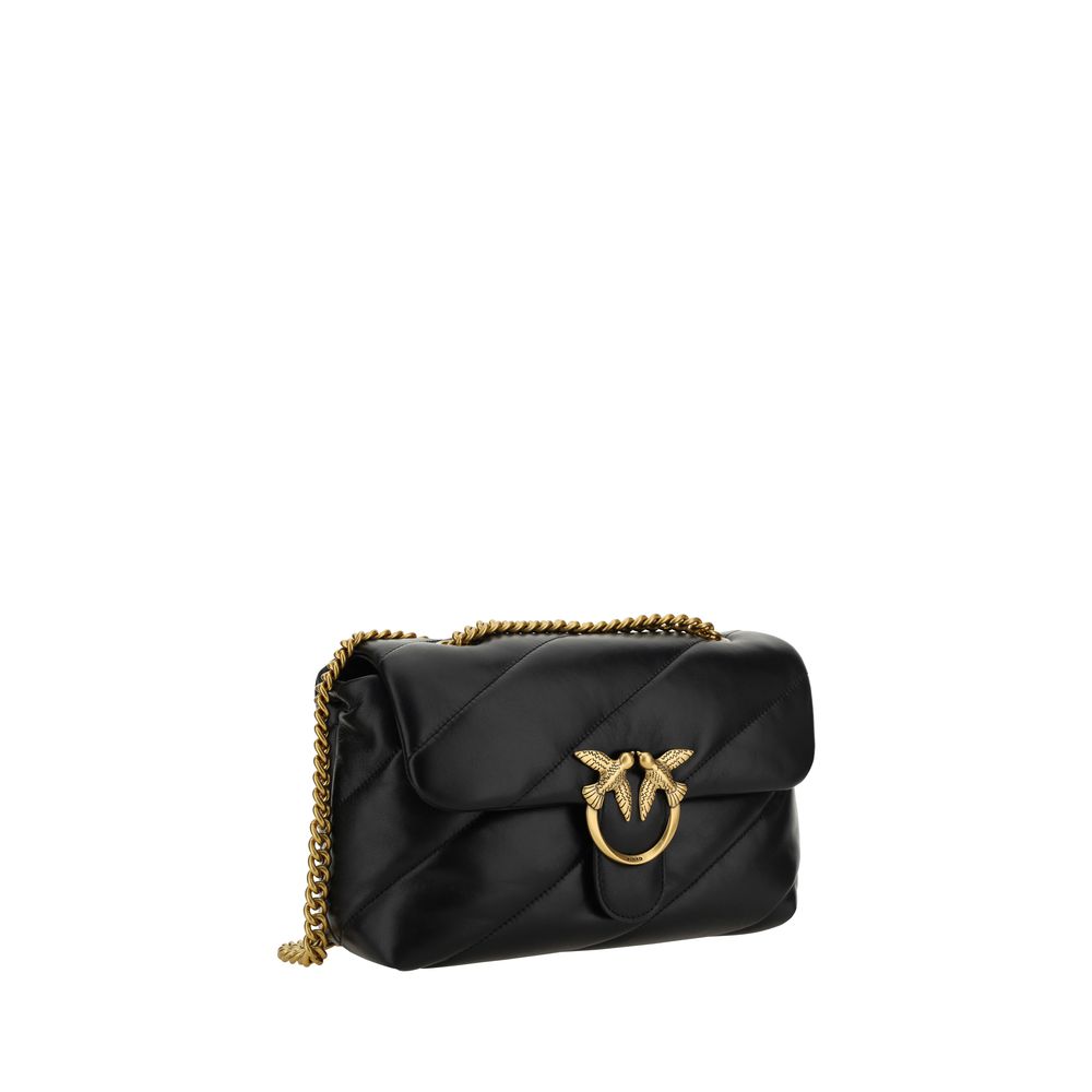 PINKO Black Calf Leather Bos Taurus Shoulder Bag | Regal Royce