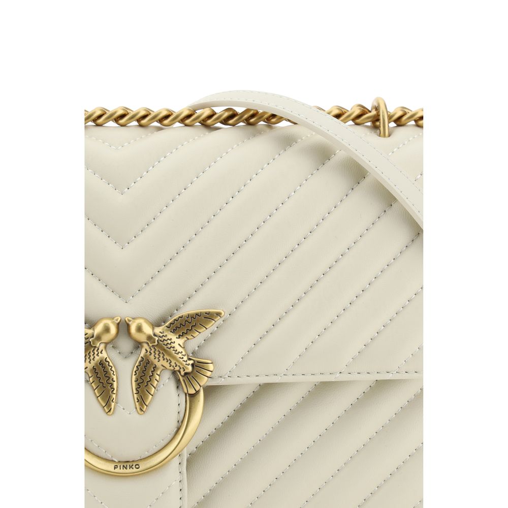 PINKO White Calf Leather Bos Taurus Shoulder Bag | Regal Royce