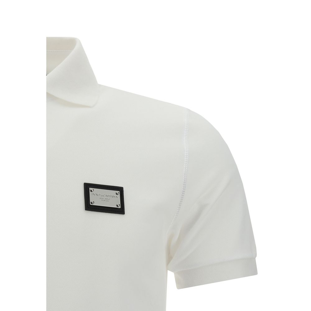 Dolce & Gabbana White Cotton Polo Shirt | Regal Royce
