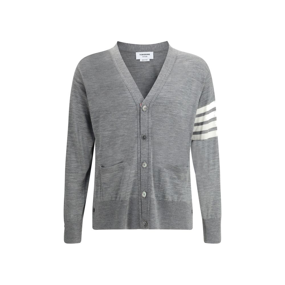 Thom Browne Gray Fleece Wool Cardigan | Regal Royce