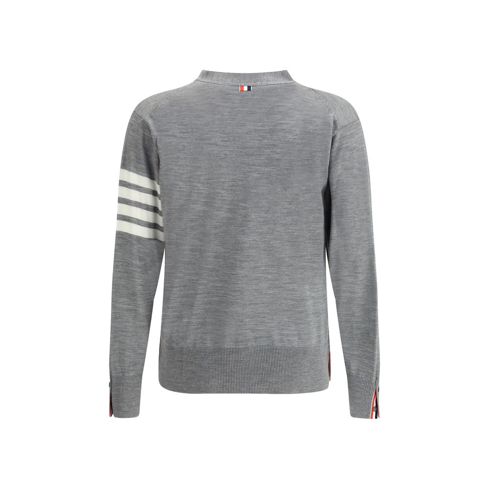 Thom Browne Gray Fleece Wool Cardigan | Regal Royce