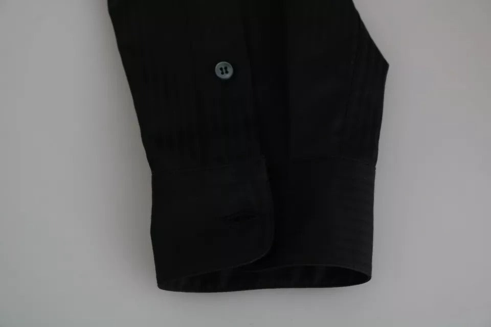 Dolce & Gabbana Blue Cotton Striped Pajama Lounge Shirt | Regal Royce