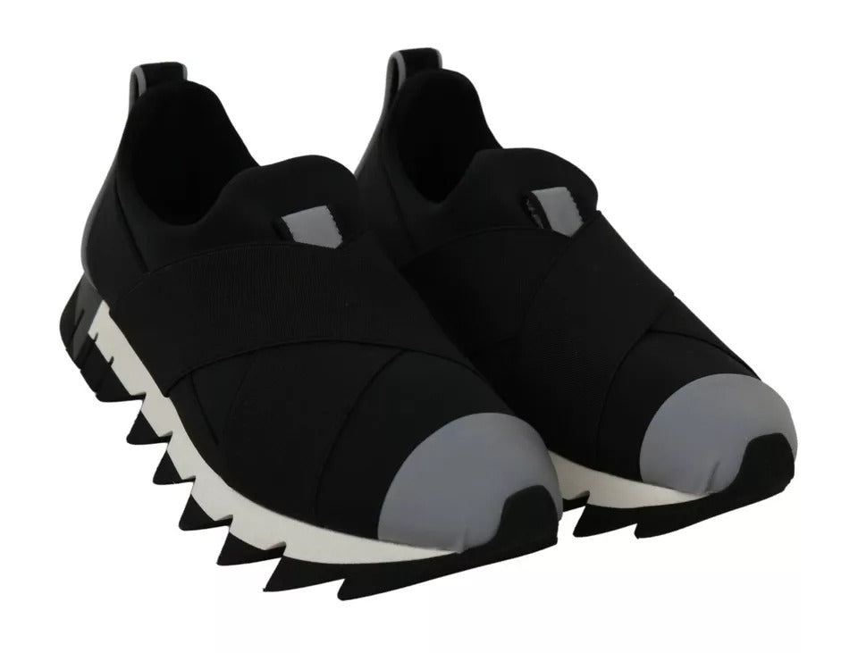 Dolce & Gabbana Black Shark Neoprene Stretch Sneakers Shoes | Regal Royce