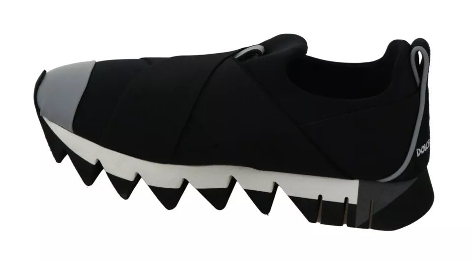 Dolce & Gabbana Black Shark Neoprene Stretch Sneakers Shoes | Regal Royce