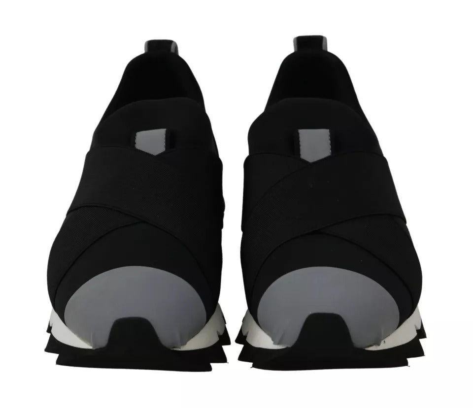 Dolce & Gabbana Black Shark Neoprene Stretch Sneakers Shoes | Regal Royce