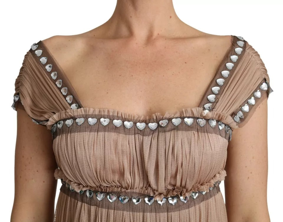 Dolce & Gabbana Brown Silk Sleeveless Shift Maxi Dress | Regal Royce