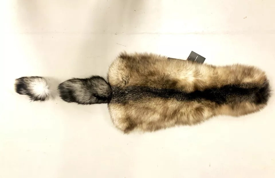 Dolce & Gabbana Brown Fox Tail Fur Shawl Neck Wrap Cover Collar Scarf | Regal Royce