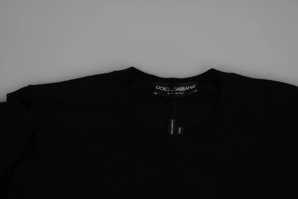 Dolce & Gabbana Black Cashmere Crew Neck Sweatshirt Sweater | Regal Royce