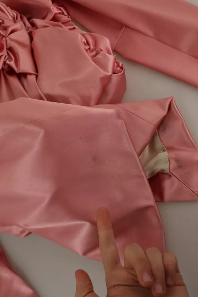 Dolce & Gabbana Pink Long Sleeves Bodycon Sheath Midi Dress | Regal Royce