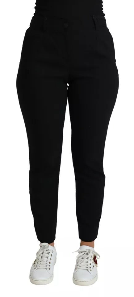Dolce & Gabbana Black Virgin Wool Stretch Skinny Pants | Regal Royce