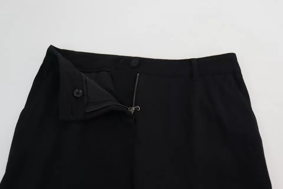 Dolce & Gabbana Black Virgin Wool Stretch Skinny Pants | Regal Royce