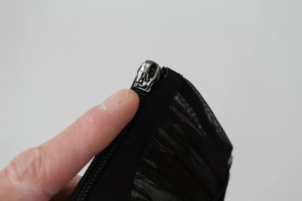 Dolce & Gabbana Black Tulle Ankle Boots Stiletto Heels Shoes | Regal Royce