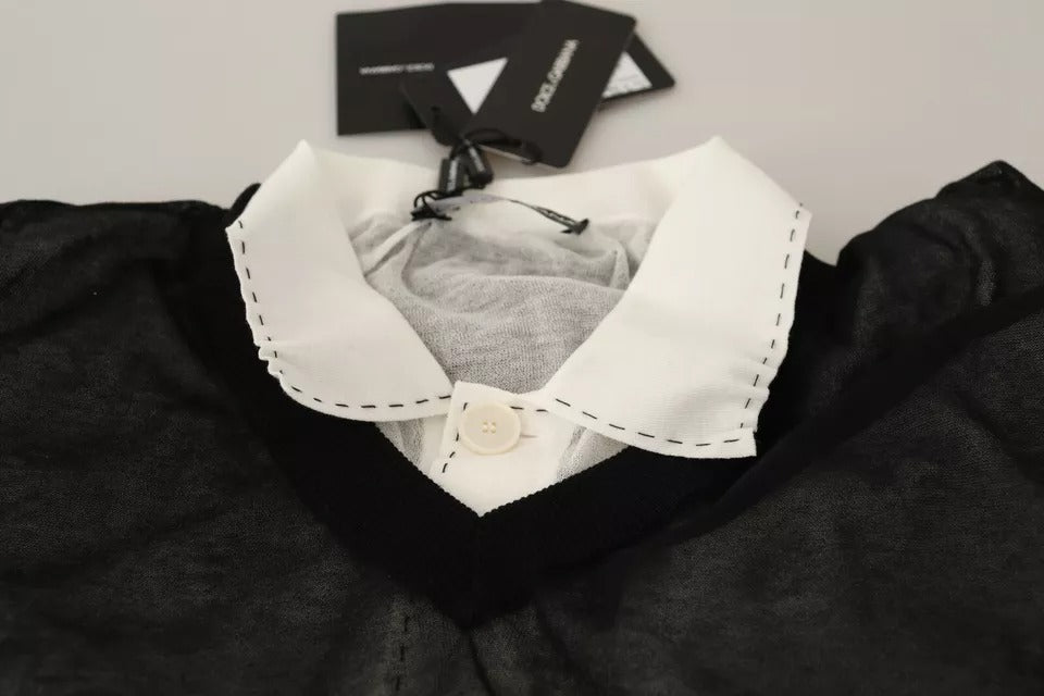 Dolce & Gabbana Black White Shirt One Piece Pullover Sweater | Regal Royce