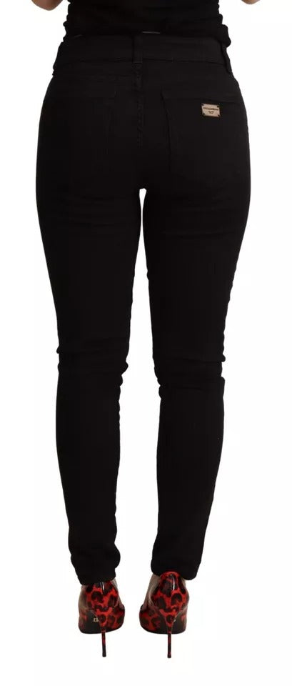 Dolce & Gabbana Black Cotton Stretch Skinny Denim Jeans | Regal Royce