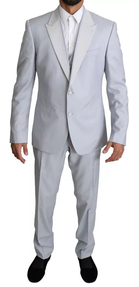 Dolce & Gabbana Light Blue SICILIA Wool 3 Piece Suit | Regal Royce