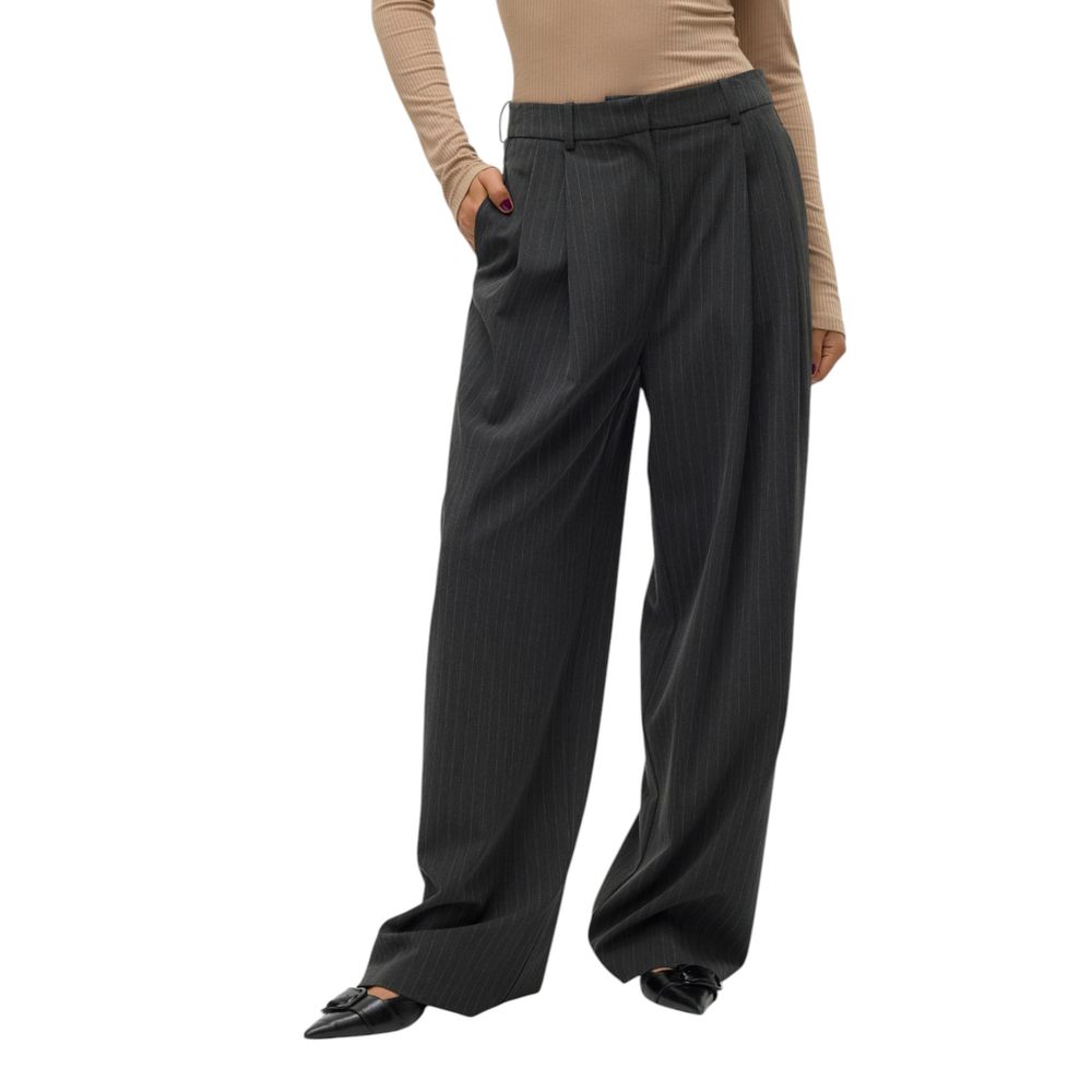 Vero Moda Gray Polyester Casual Pants | Regal Royce