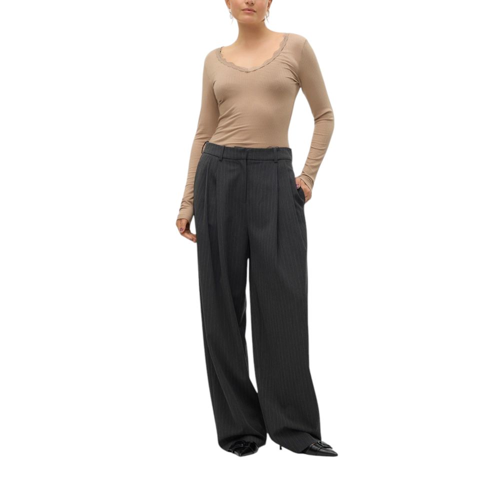 Vero Moda Gray Polyester Casual Pants | Regal Royce