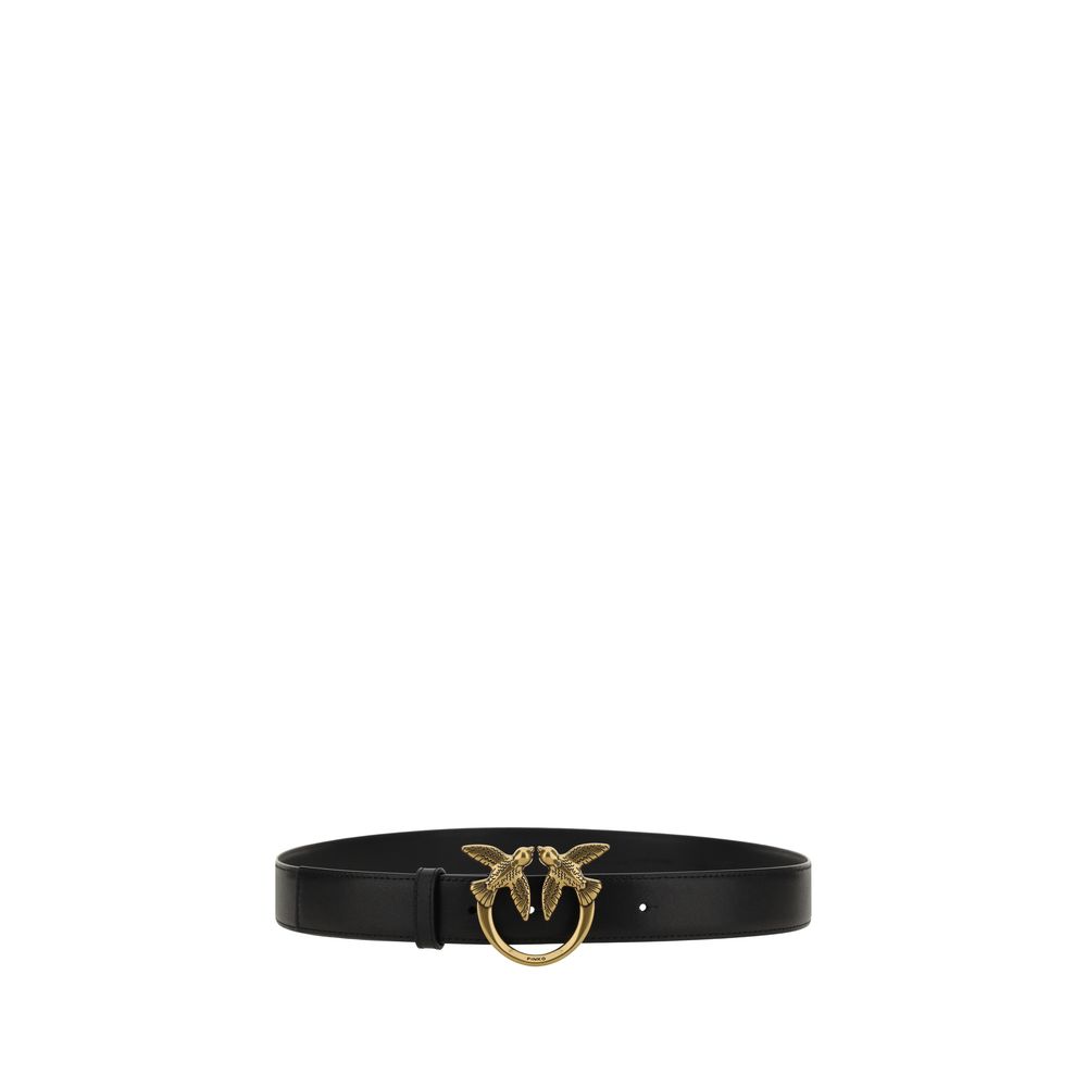 PINKO Black Calf Leather Bos Taurus Regular Belt | Regal Royce