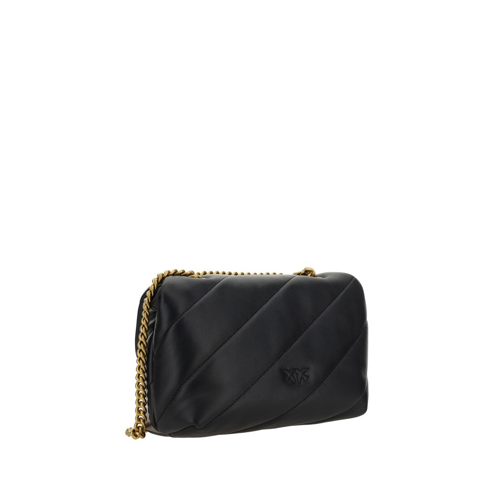 PINKO Black Calf Leather Bos Taurus Shoulder Bag | Regal Royce