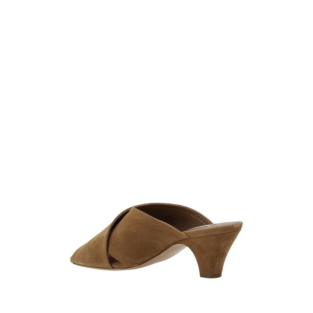 Casadei Brown Calf Leather Bos Taurus Platform Sandals | Regal Royce