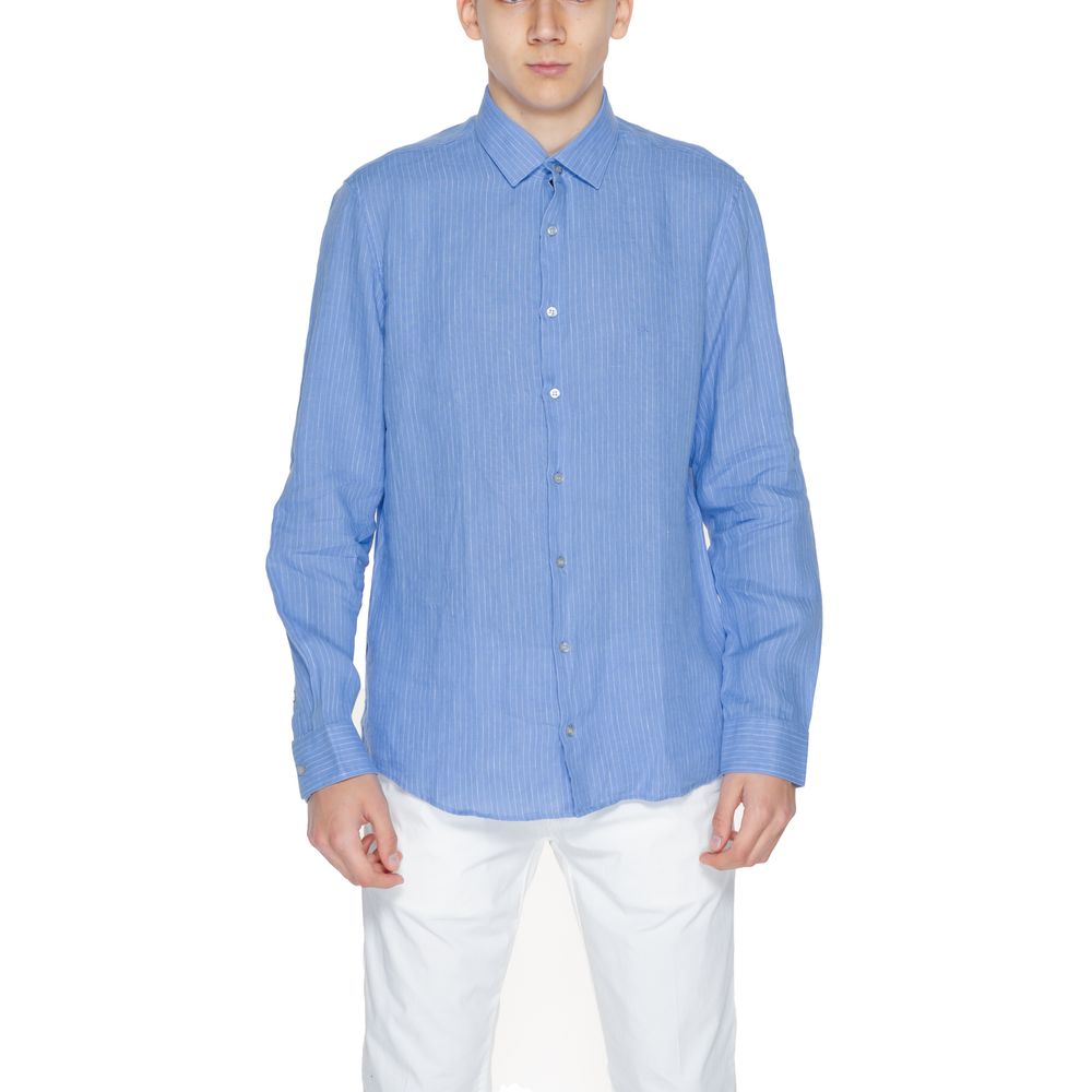 Calvin Klein Blue Linen Dress Shirt | Regal Royce
