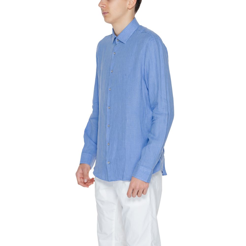 Calvin Klein Blue Linen Dress Shirt