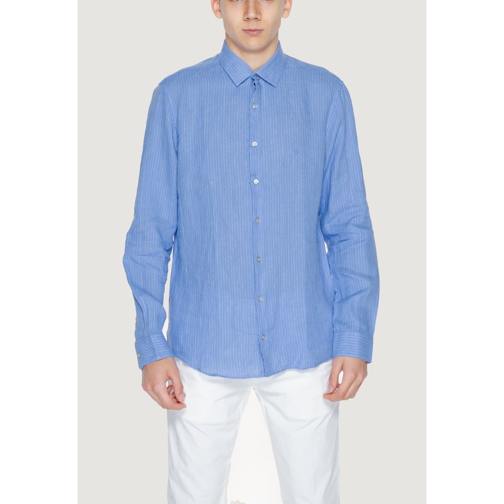 Calvin Klein Blue Linen Dress Shirt | Regal Royce