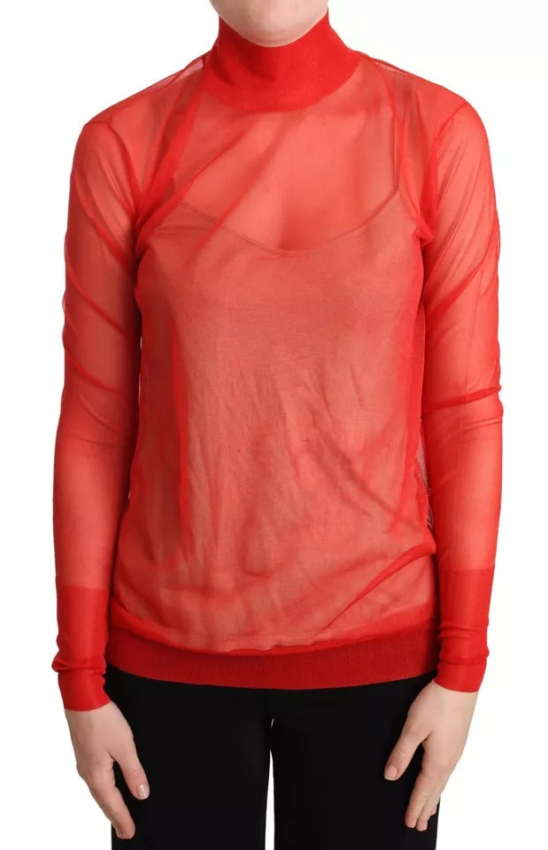 Dolce & Gabbana Orange Semi Transparent Blouse Sweater | Regal Royce