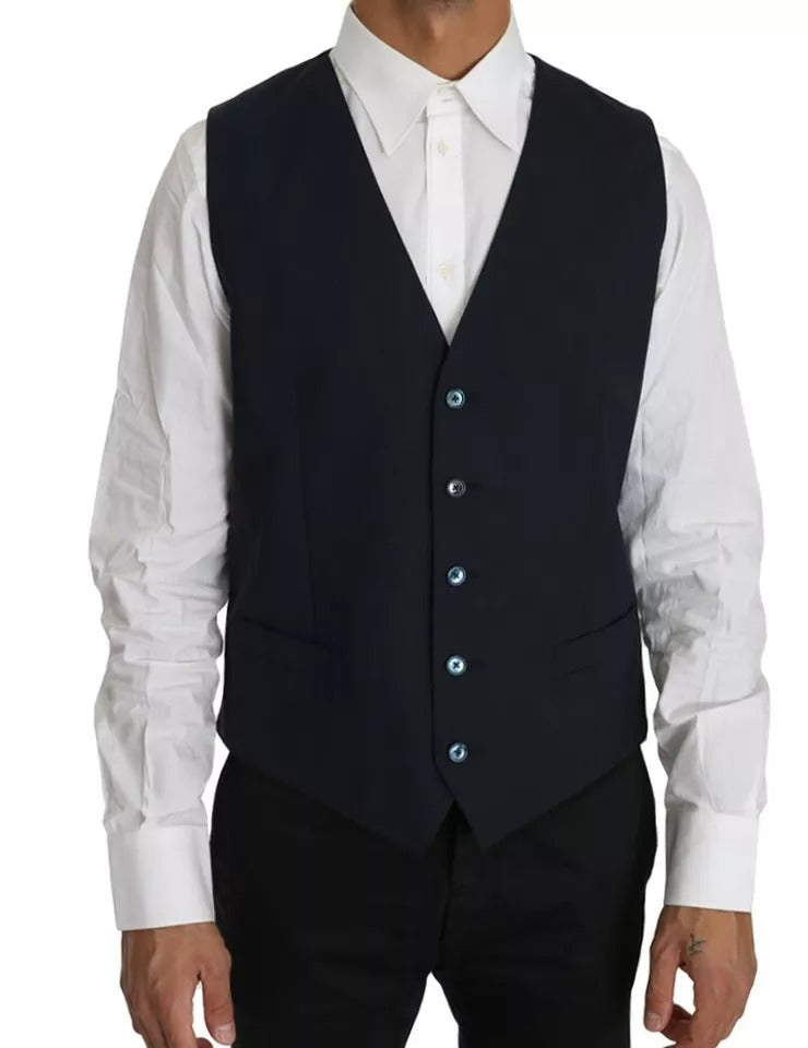 Dolce & Gabbana Blue Wool MARTINI Blazer Vest 2 Piece | Regal Royce