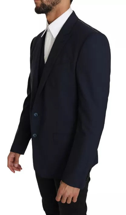 Dolce & Gabbana Blue Wool MARTINI Blazer Vest 2 Piece | Regal Royce