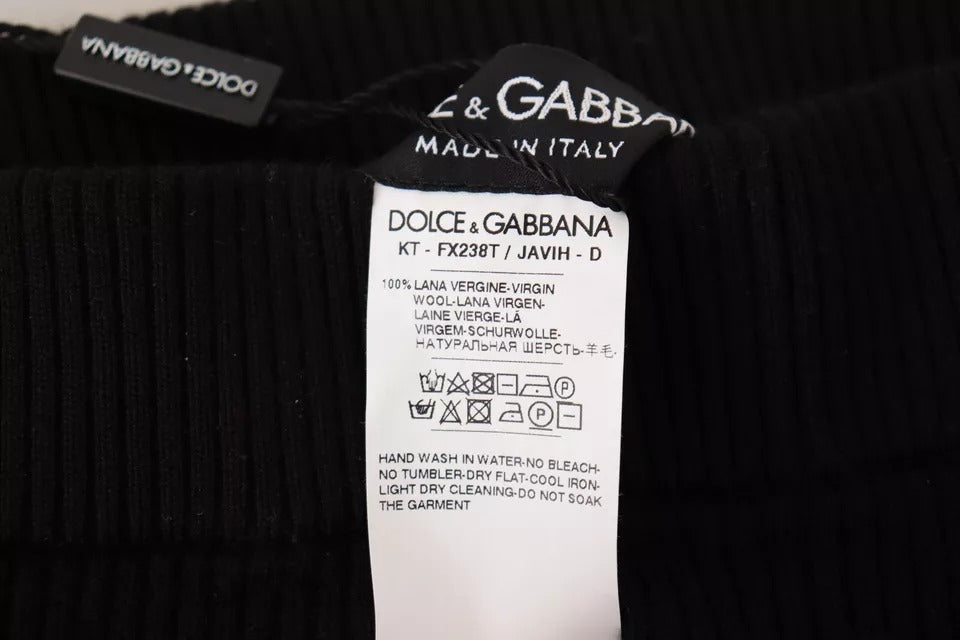 Dolce & Gabbana Black High Waist Stretch Pants Tights | Regal Royce