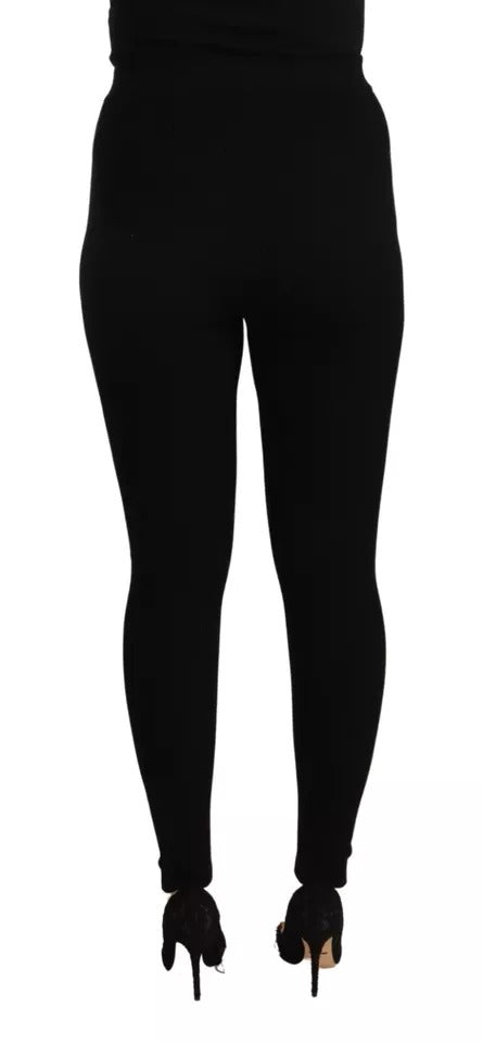 Dolce & Gabbana Black High Waist Stretch Pants Tights | Regal Royce